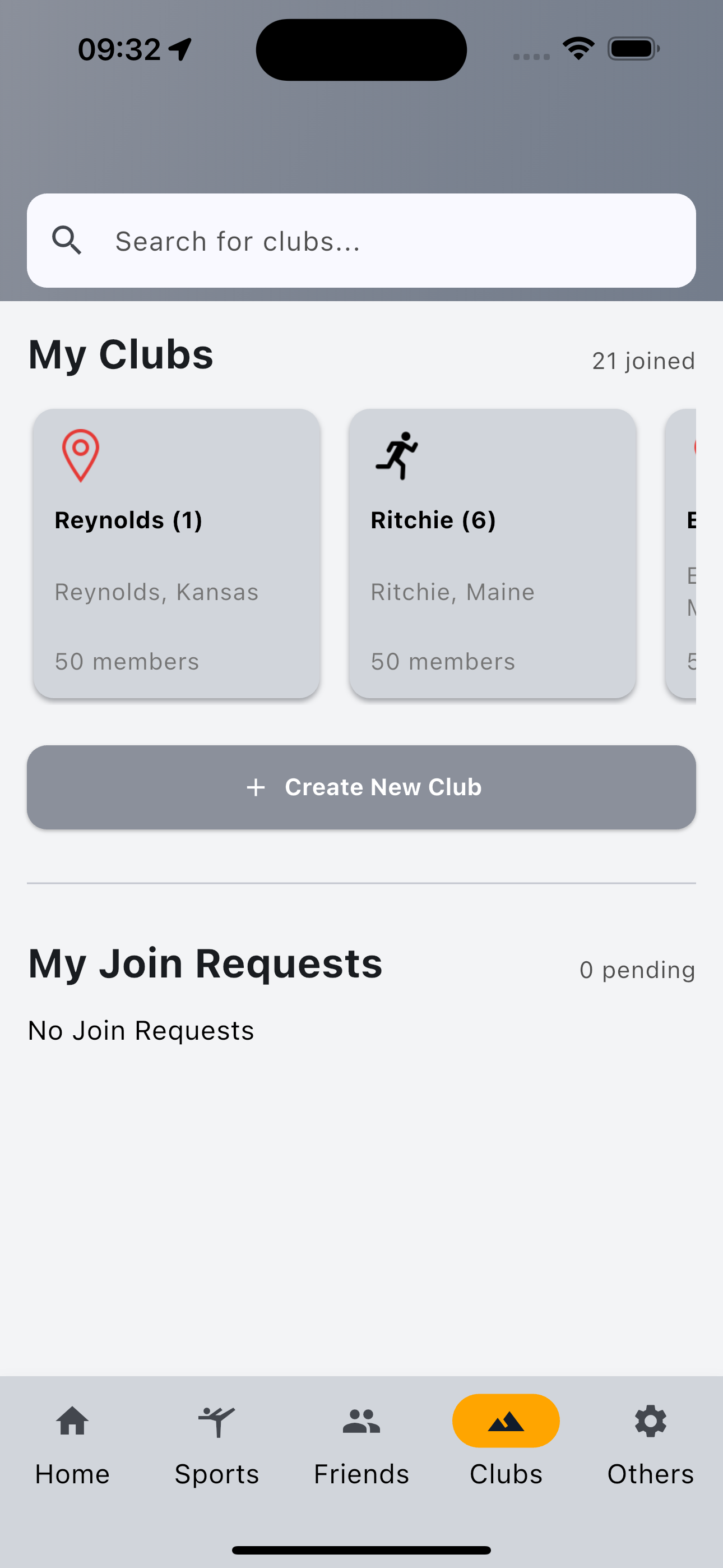 Clubs Home Tab